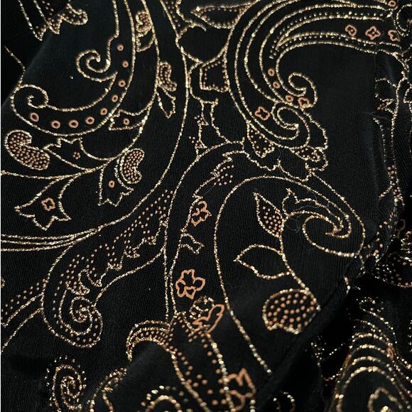 ALEX Evenings Sparkle Open Jacket in Black Velvet w/Copper Sparkle Size S - Picture 3 of 4